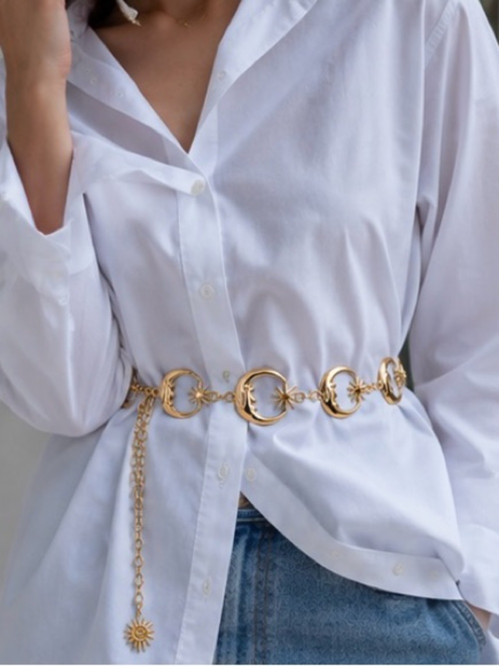 Gold Celestial Link Waist Chain Belt - Women Accessories